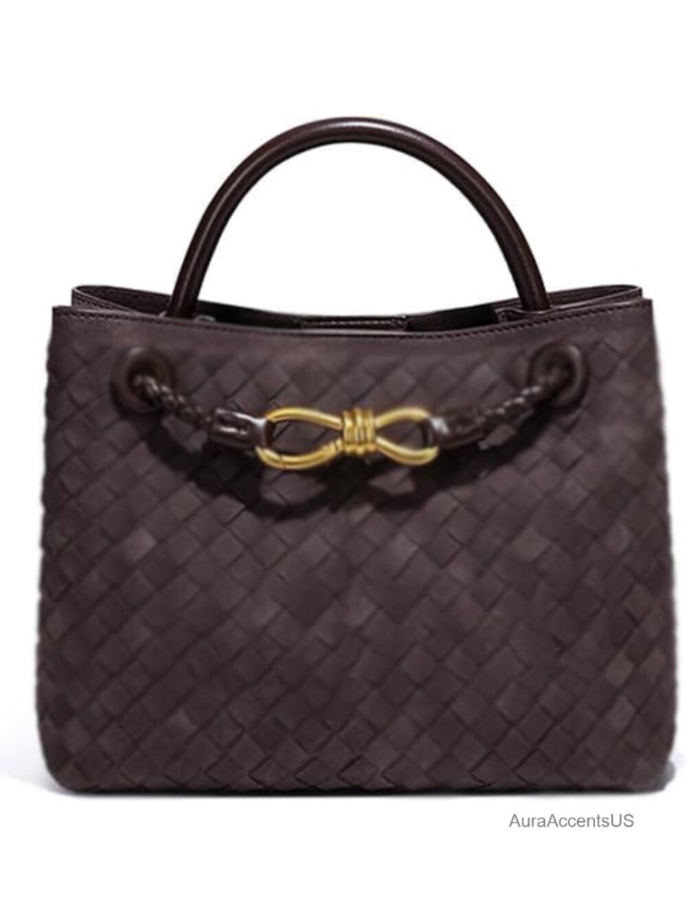 Suede Woven Tote Bag for Women - Retro Handbag Bow Shoulder Satchel Crossbody